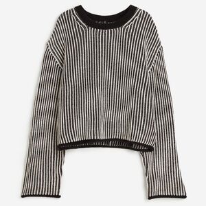 H&M Round Neck Long Sleeve Striped Sweater